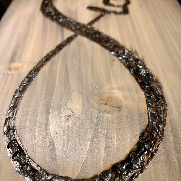 SOLD -Hand Wood Burns Infinity Love Sign - Picture 4 of 6